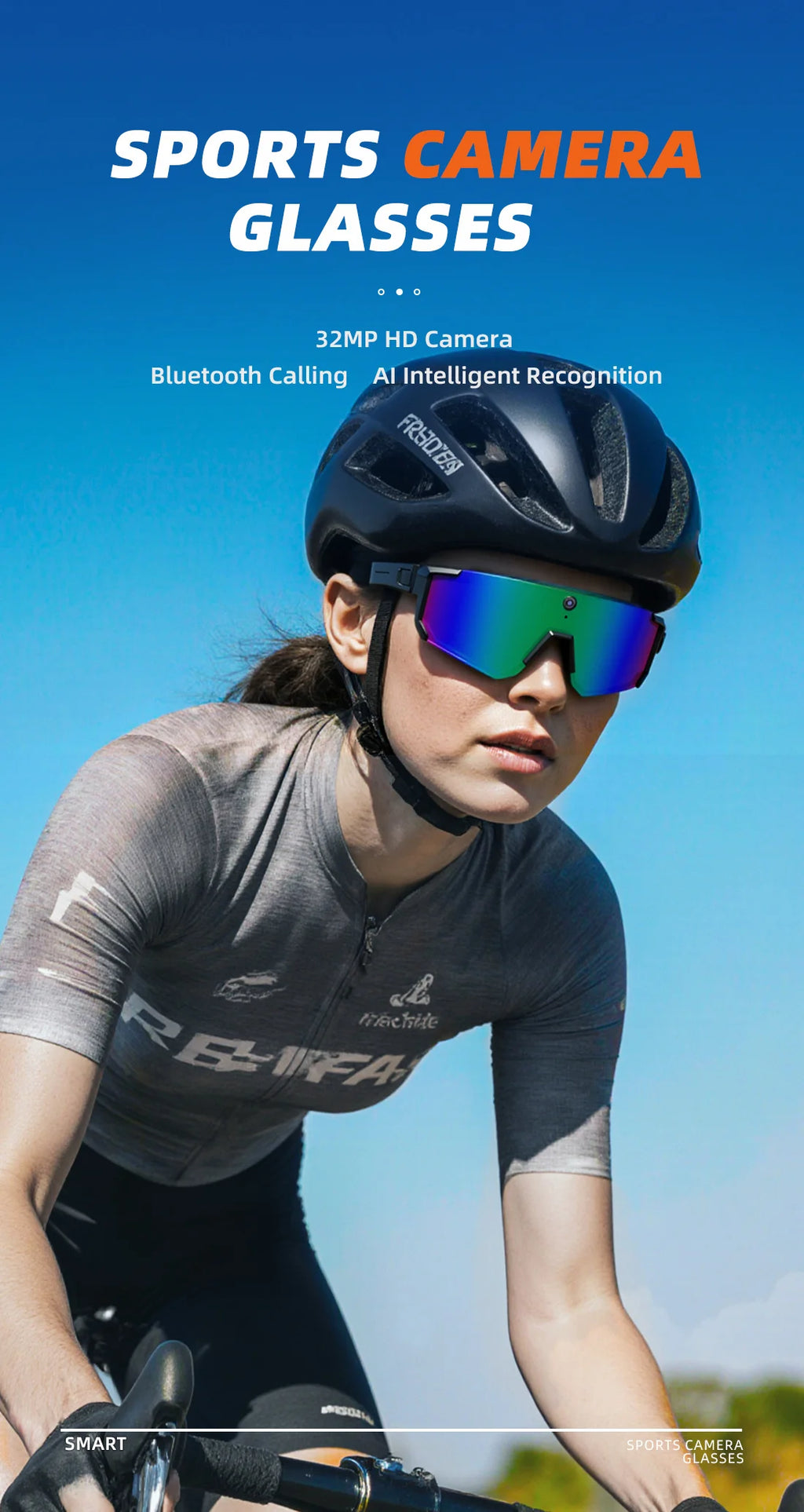 2026 New AI smart shooting&recording glasses with 800W camera, HD anti-shake bicycle riding shooting artifact, windproof goggles