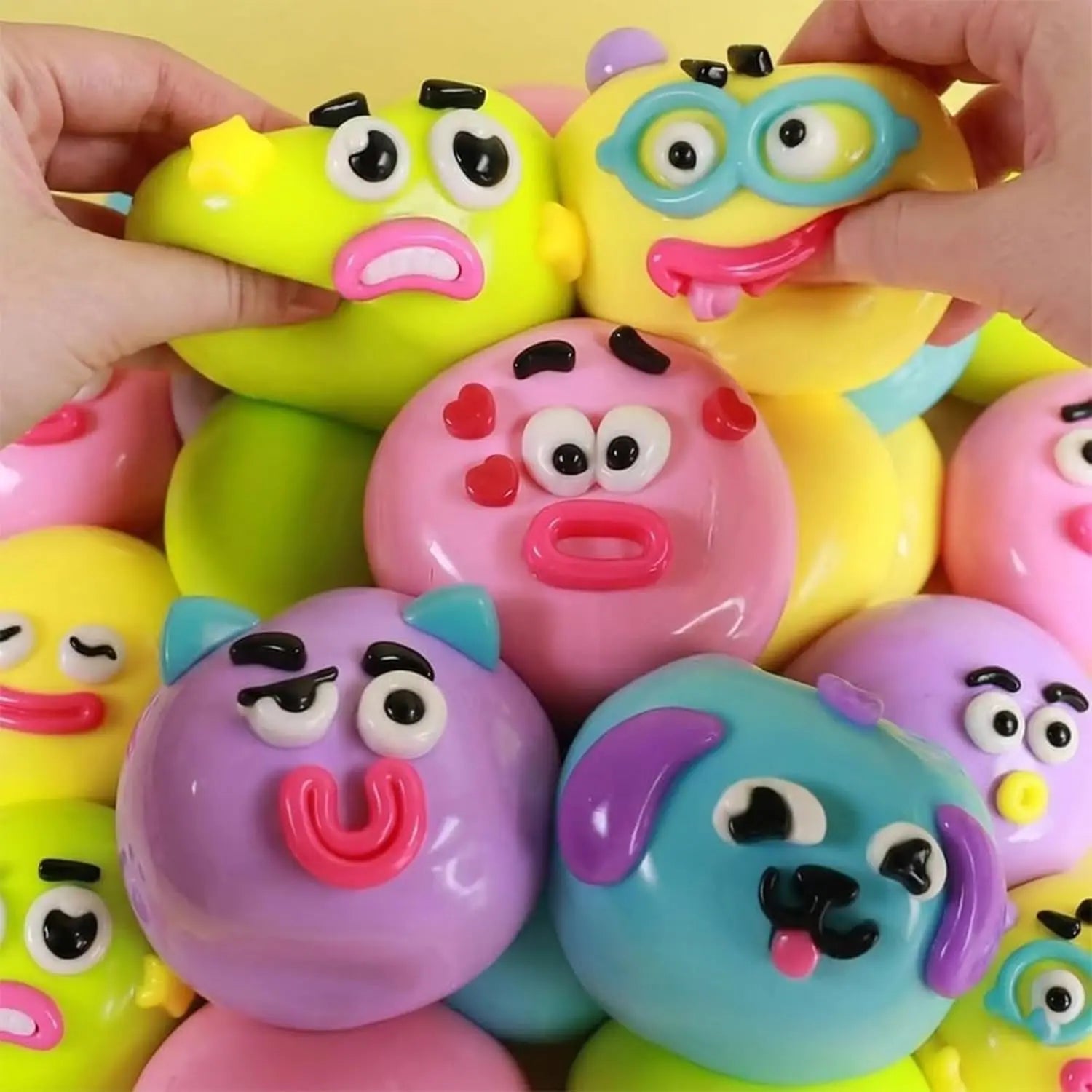 Smushers Squishy, Cute Easy Squeezy Squishy Funny Face Swap Fidget Balls for Adults Anxiety Relief, Fun Sensory Gifts