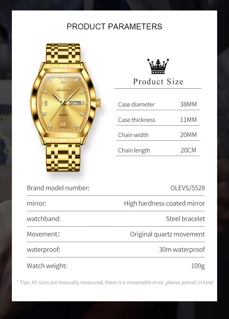 Luxury 🔥🔥 OLEVS 5528 Mens Watch Original Brand Business Quartz Watch Waterproof Luminous Watch For Man
