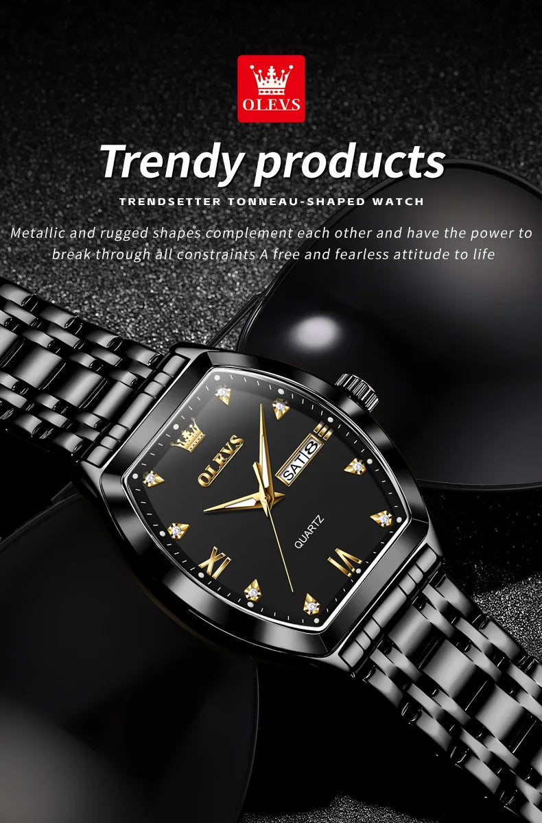 Luxury 🔥🔥 OLEVS 5528 Mens Watch Original Brand Business Quartz Watch Waterproof Luminous Watch For Man