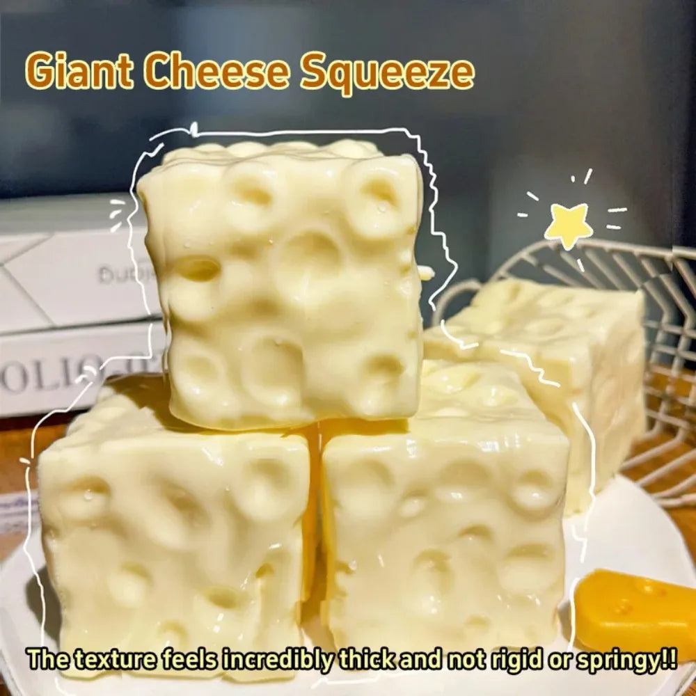 Dark Yellow Cheese Cube Stress Ball Slow Shapeable Squeeze Ball Rebound Sensory Fidget Toys for Kids and Adults Relaxing Gifts