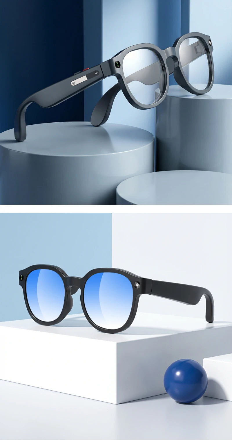 AI Smart Glasses Translation Glasses 8MP HD Camera 4K Shooting Image Bluetooth Call Recording Music Photo Recognition Sunglasses