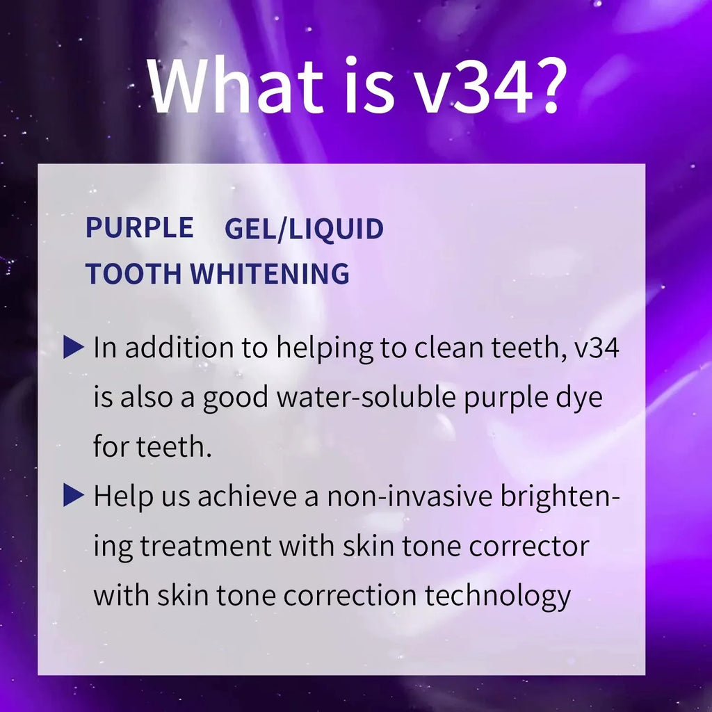 30ml V34  Purple Toothpaste Clean Oral Hygiene Fresh Breath Removes Tartar