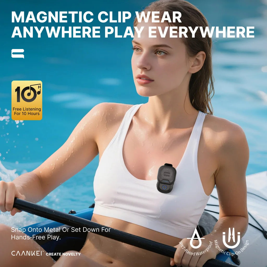 Wearable Bluetooth Speaker IPX7 Waterproof Portable Speakers Outdoor Sport Clip-On Microphone Speaker Calls/Music Mini Sound Box