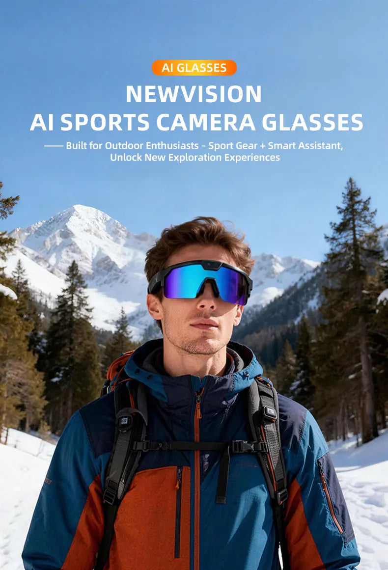 AI Smart Glasses With Camera 4K HD Video & Photo Capture, Real-Time Translation, 8MP Pixel Anti-shake Outdoor Sports Goggles Men