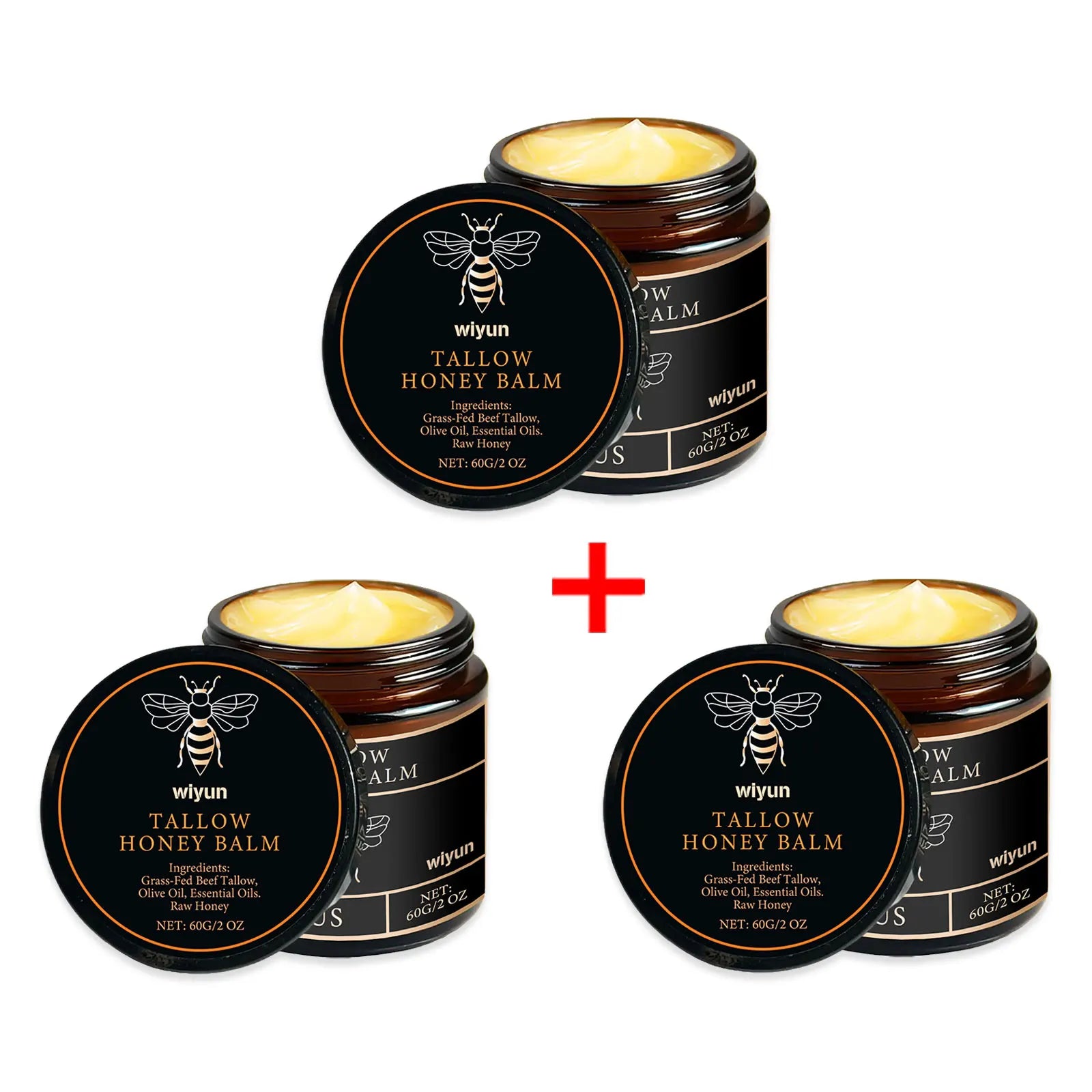 Beef Tallow Honey Moisturizer  Whipped Tallow Face Cream Body Lotion Non Greasy Nourishing Fast Absorption Skin Care