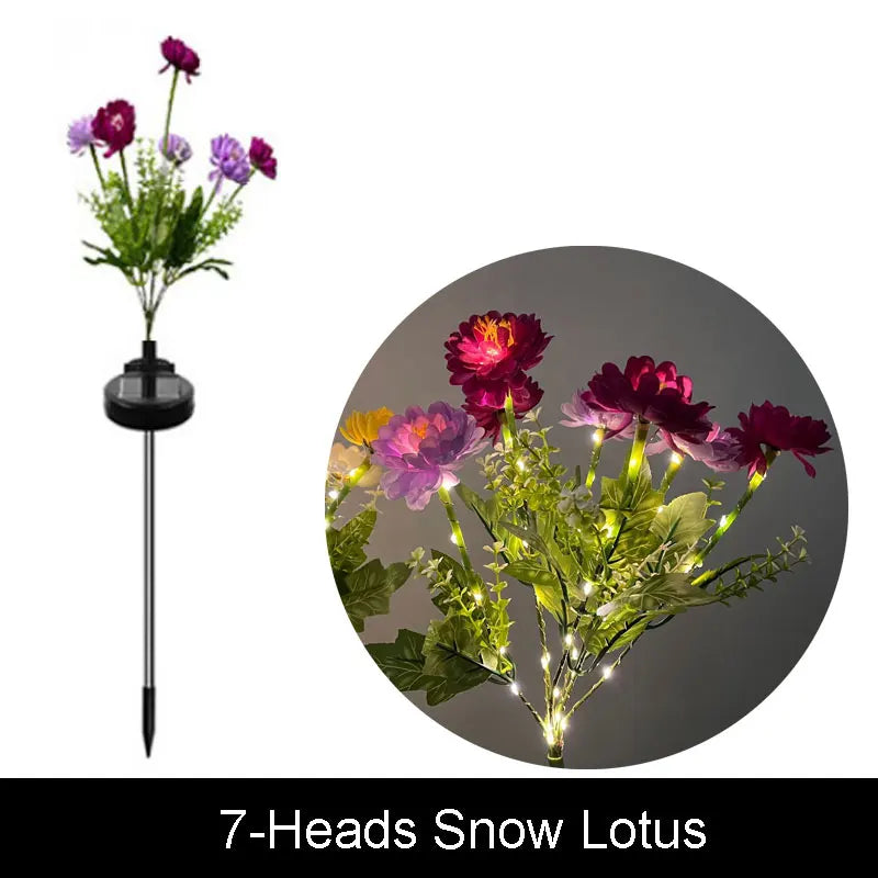 Solar Lights Outdoor Lighting Solar Garden Light Snow Lotus Flower Lawn Lamp for Yard Patio Flower Party Lamp Wedding Christmas
