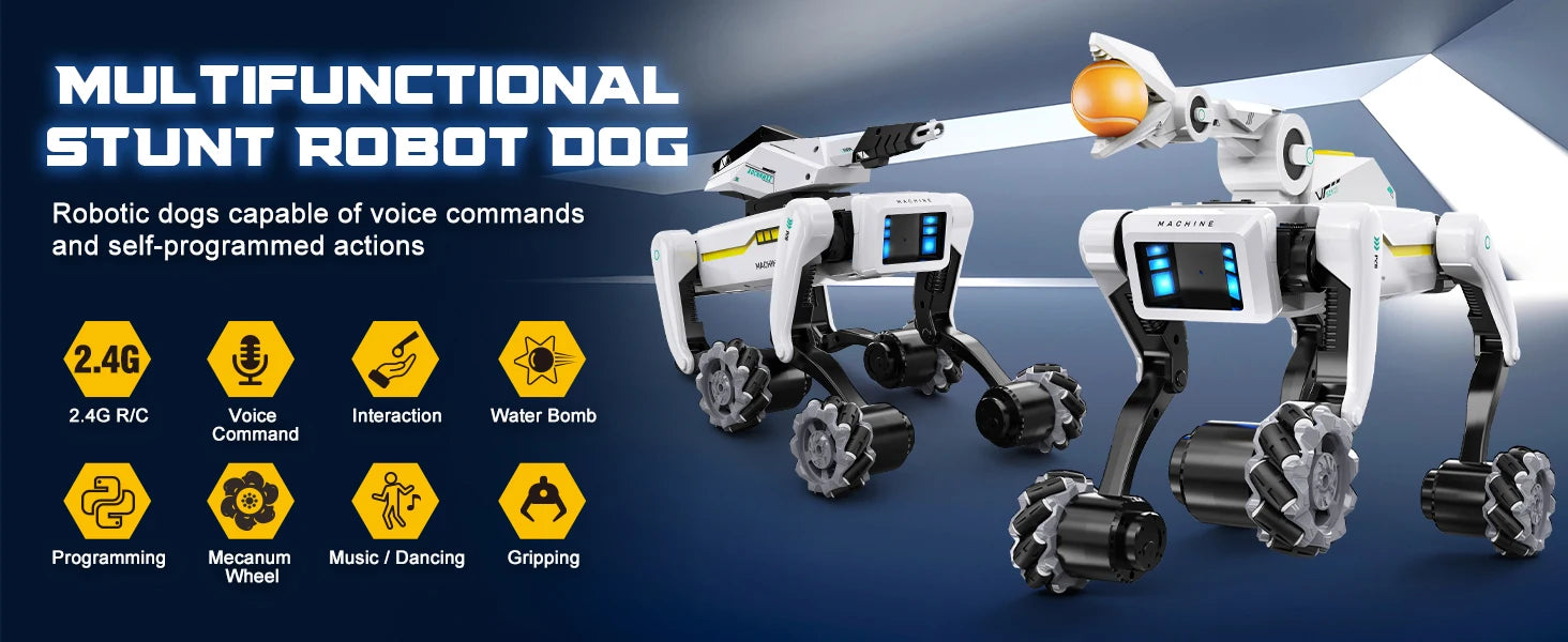 AI Simulation Robot Dog Intelligent Machine Dog Voice Command APP Control Programming Interactive Performs Acrobatics Robot Dog