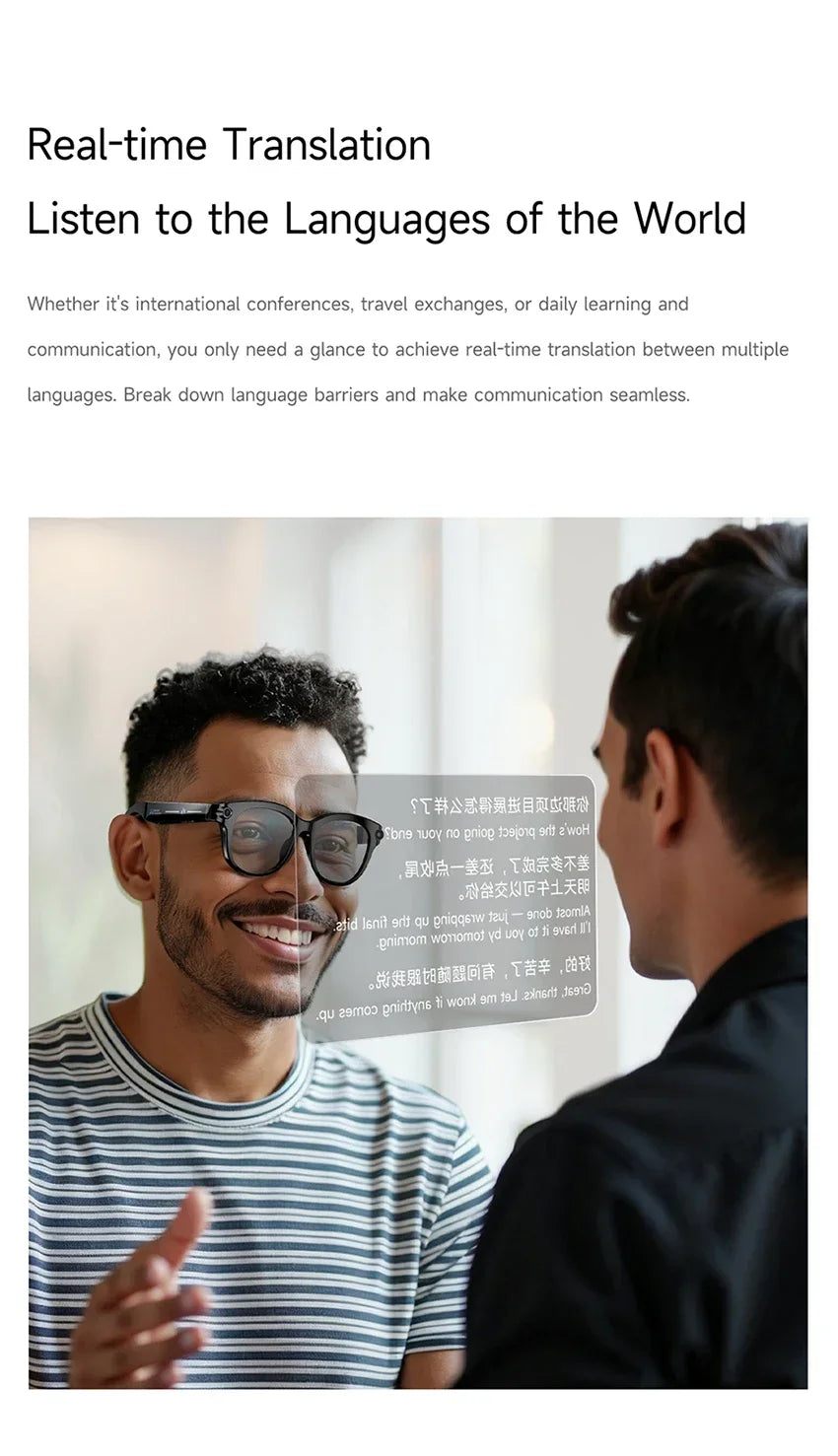 Xiaomi Smart AI Glasses 800W Shooting Camera HD Photo Video Voice Call Translation Waterproof Bluetooth AI Motorcycle Glasses