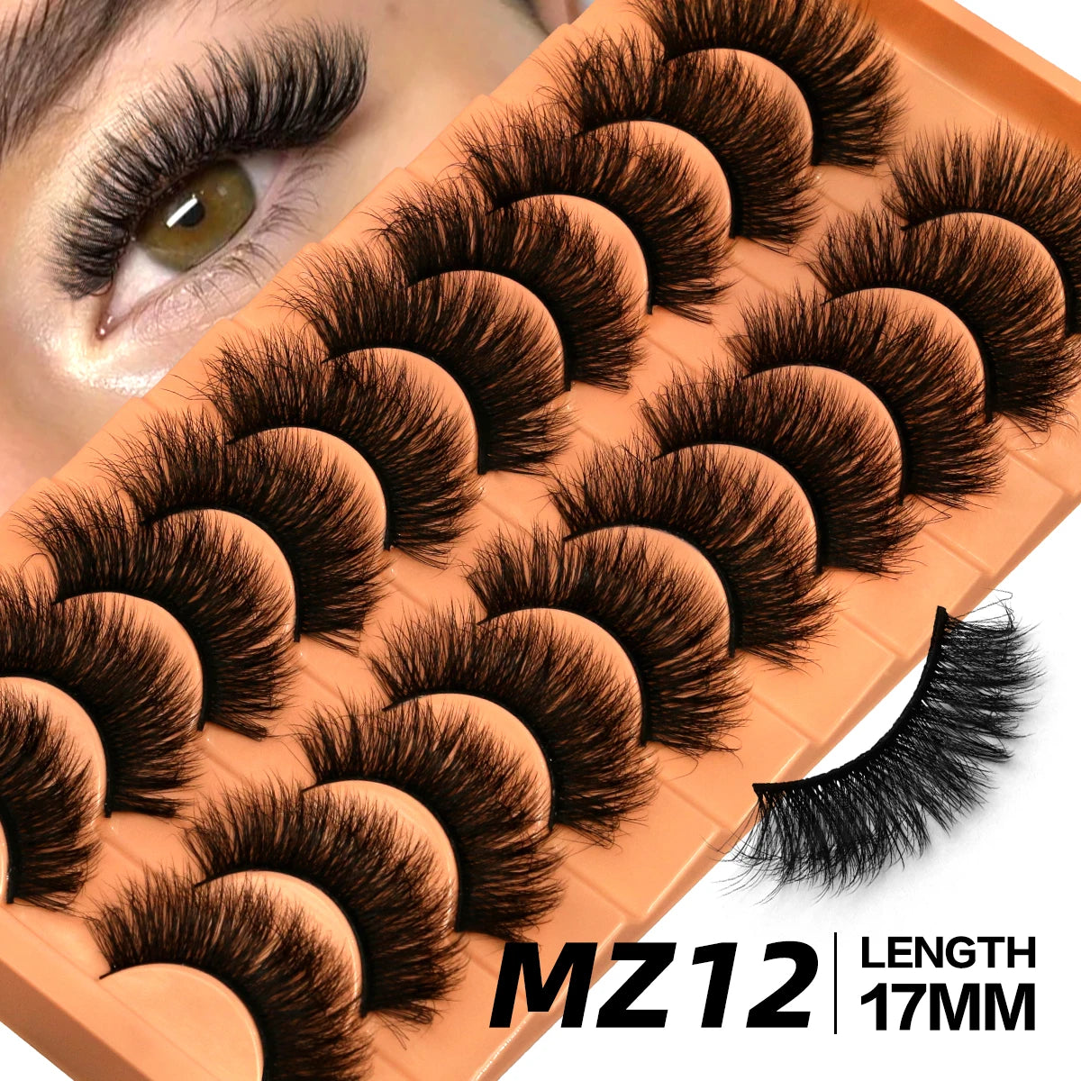 GROINNEYA Fluffy Eyelashes Cat Eye Style Long Lasting Dramatic 3D Faux Mink Eyelashes Volume Thick Long lashes Extension