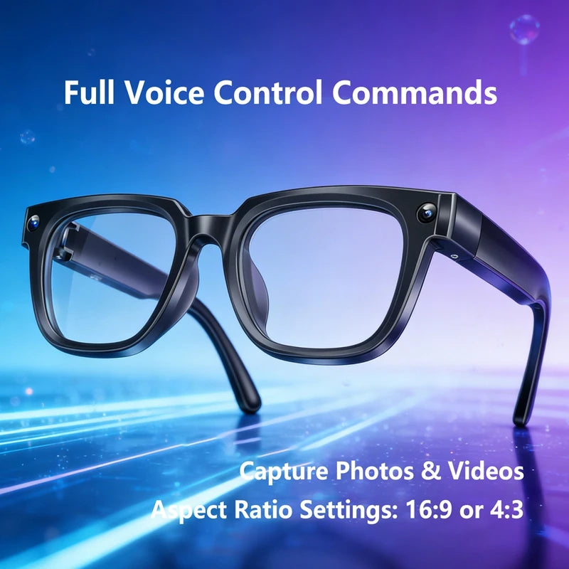 AI Smart Glasses Translation Glasses 8MP HD Camera 4K Shooting Image Bluetooth Call Recording Music Photo Recognition Sunglasses