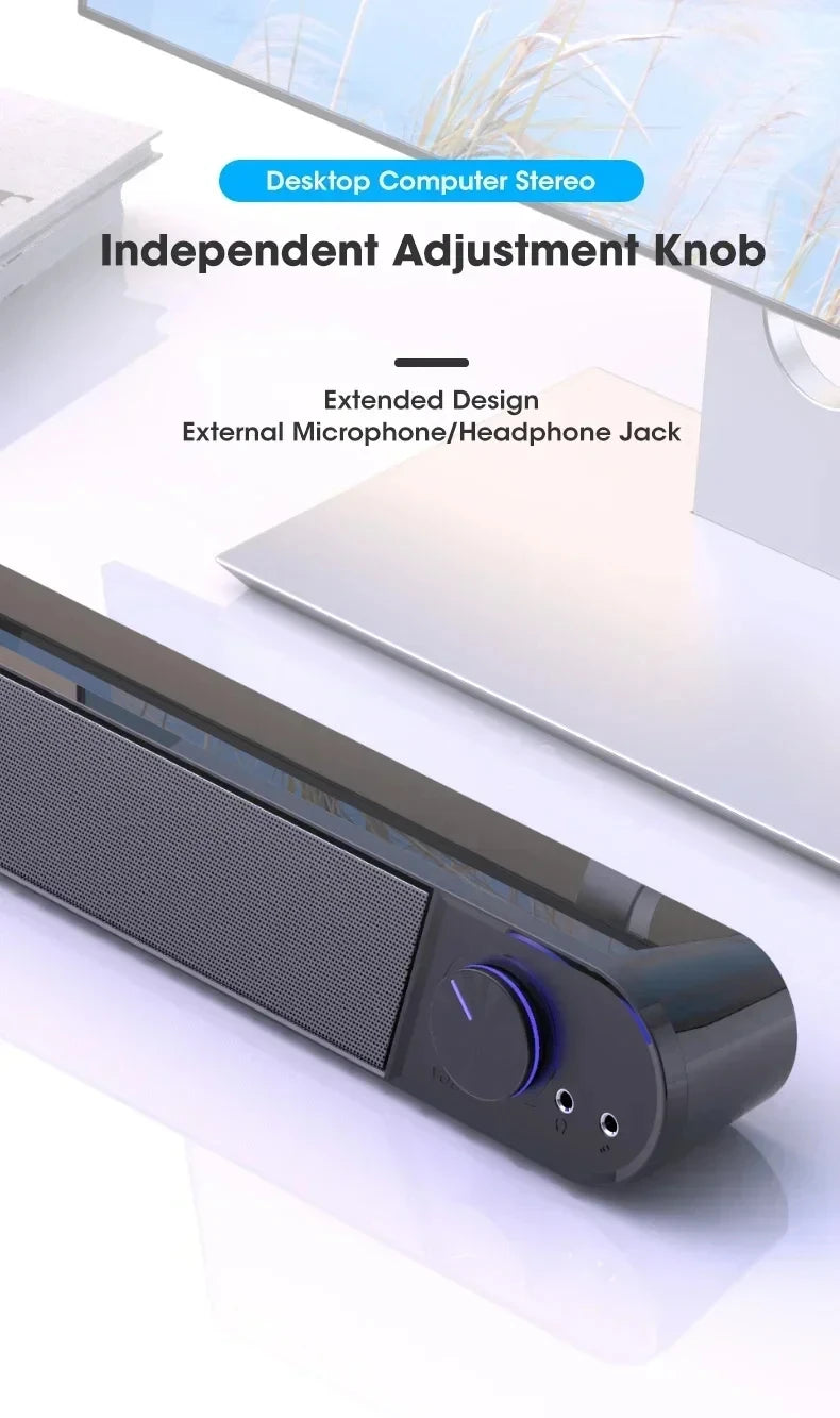 Bluetooth 5.0 4D Surround Soundbar Home Theater Stereo Subwoofer Wired Wireless Speaker for PC Laptop Gaming Movies