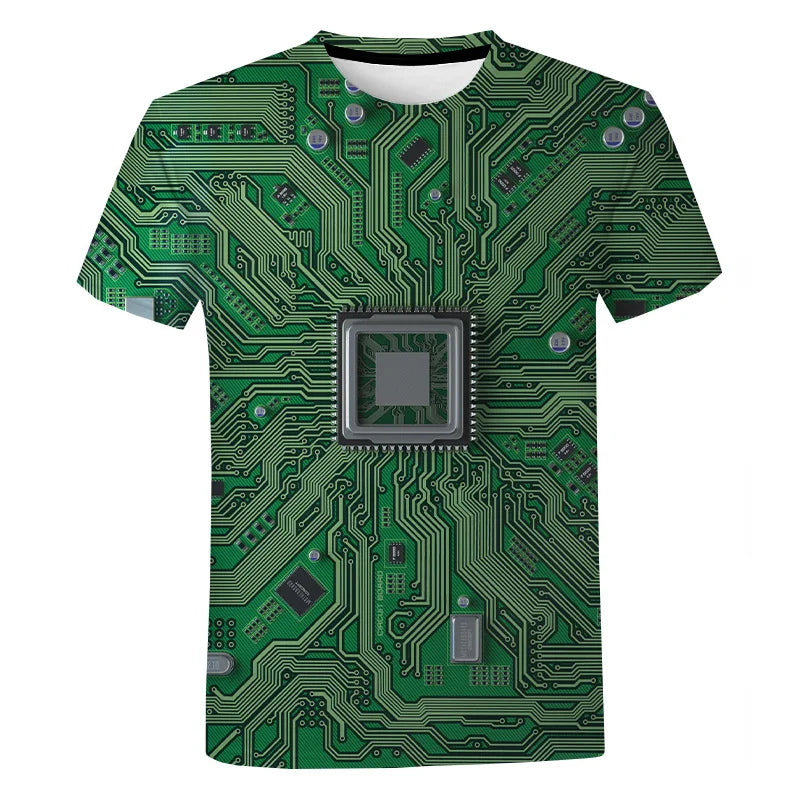 New Circuit Board Graphic T-Shirts Electronic Chip