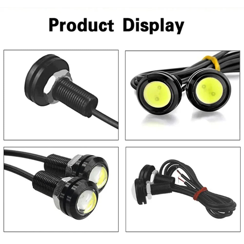 2/4/10pcs 23mm COB Eagle Eye Lamp LED driving lights drl LED Car Daytime Running Light Led Reverse light Car grille signal light