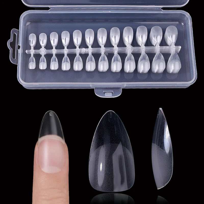 Nail Press on Tips  Short Artificial American Capsules Long Soft Gel Almond