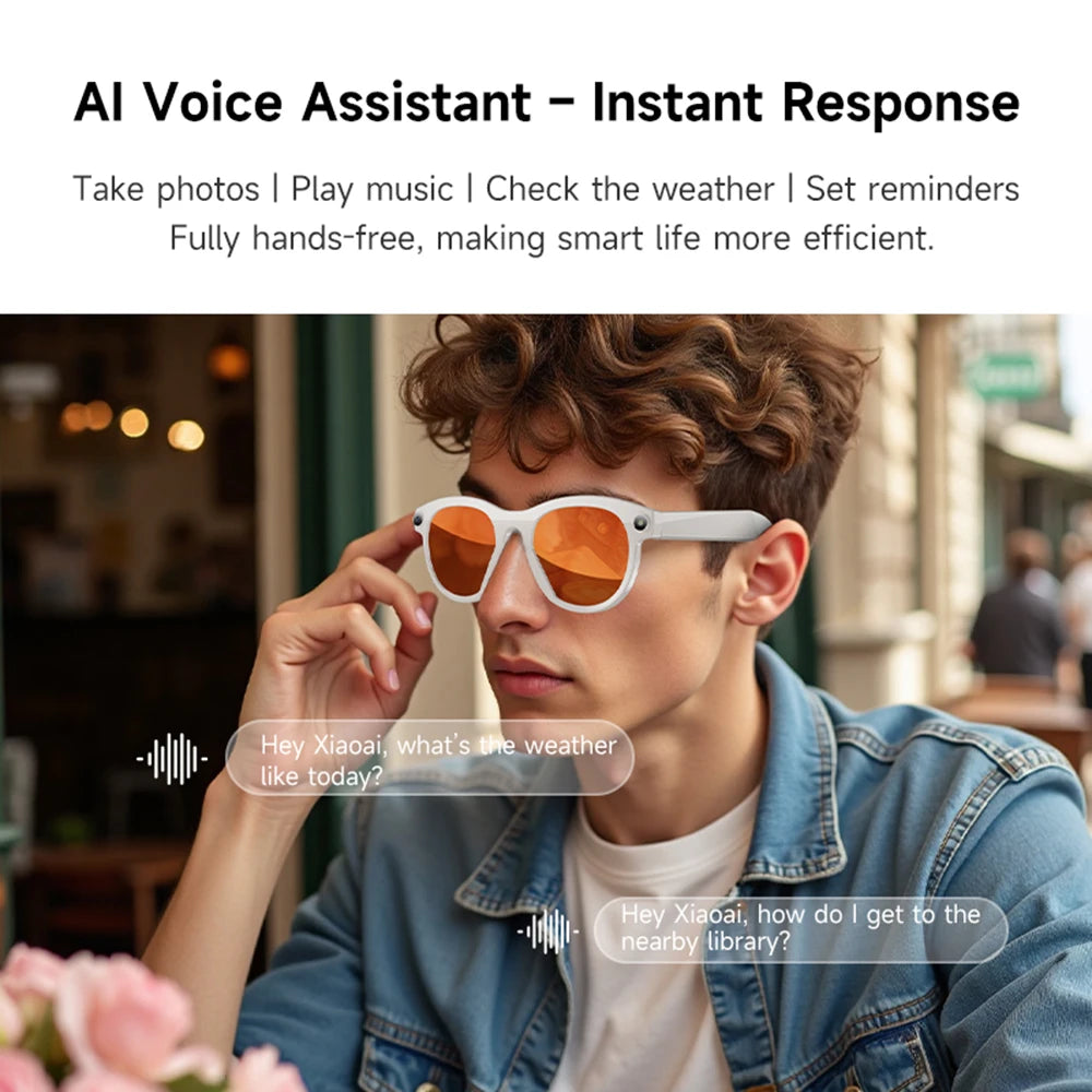 2026 New AI Smart Glasses for Men Women HD Camera 1080P Video AI Voice Assistant Translation Music Playback Bluetooth Calling