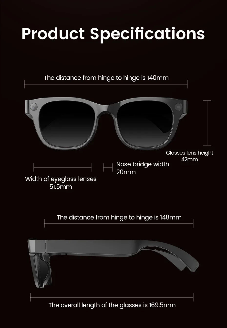 AI Smart Glasses 2026 New Model Built in 1300W HD Pixel Al Recognition AI Translation 320mAh Battery Wireless Calling Function