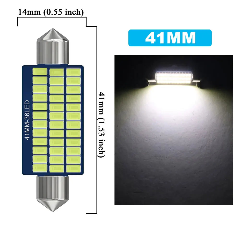 1/4/10 C5W Festoon LED Bulb Canbus 31mm 36mm 39mm 41mm 12V 3014 SMD 6000K White Car Interior Dome Map Trunk License Plate Lights