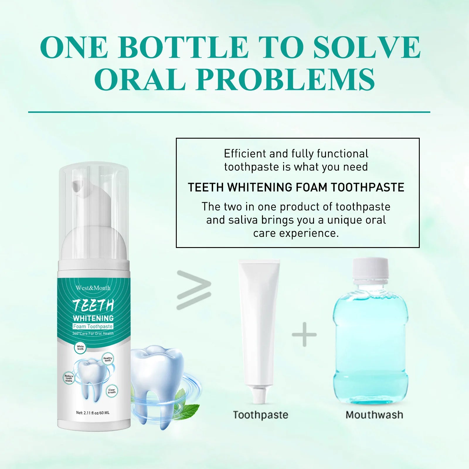 Whitening Foam Toothpaste Cleansing Prevent Cavities Remove Plaque Protect Gum Oral Health Freshen Breath Teeth Repairing Mousse