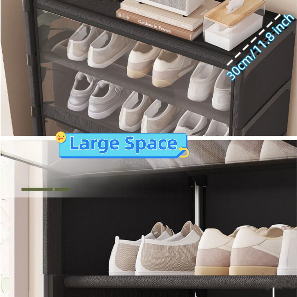 5/7-Layer Shoe Cabinet Dustproof Shoe Rack Shoe Hanger Organizer Shelf Holder Shoe Storage Cabinet Space Saving With Clear Lid