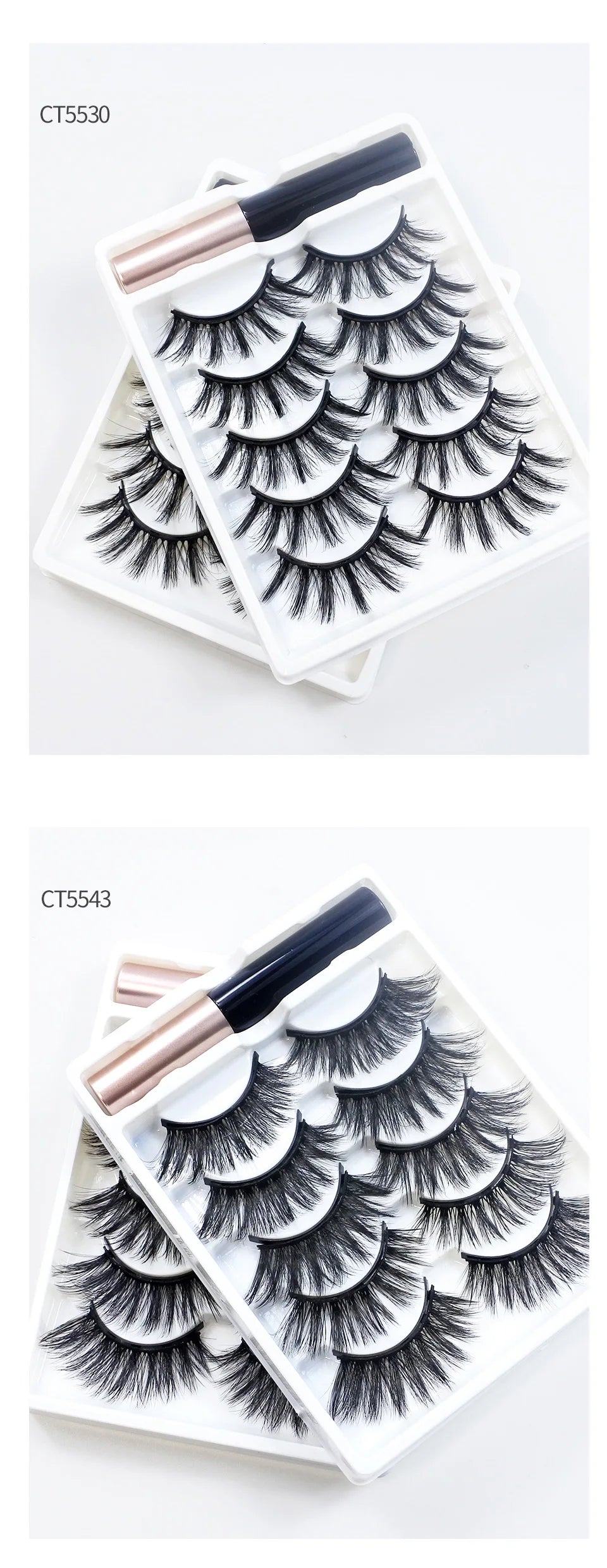 REDSIREN Natural Magnetic Lashes Makeup 1/5Pairs Reusable Magnetic  Eyelashes and Eyeliner Kit