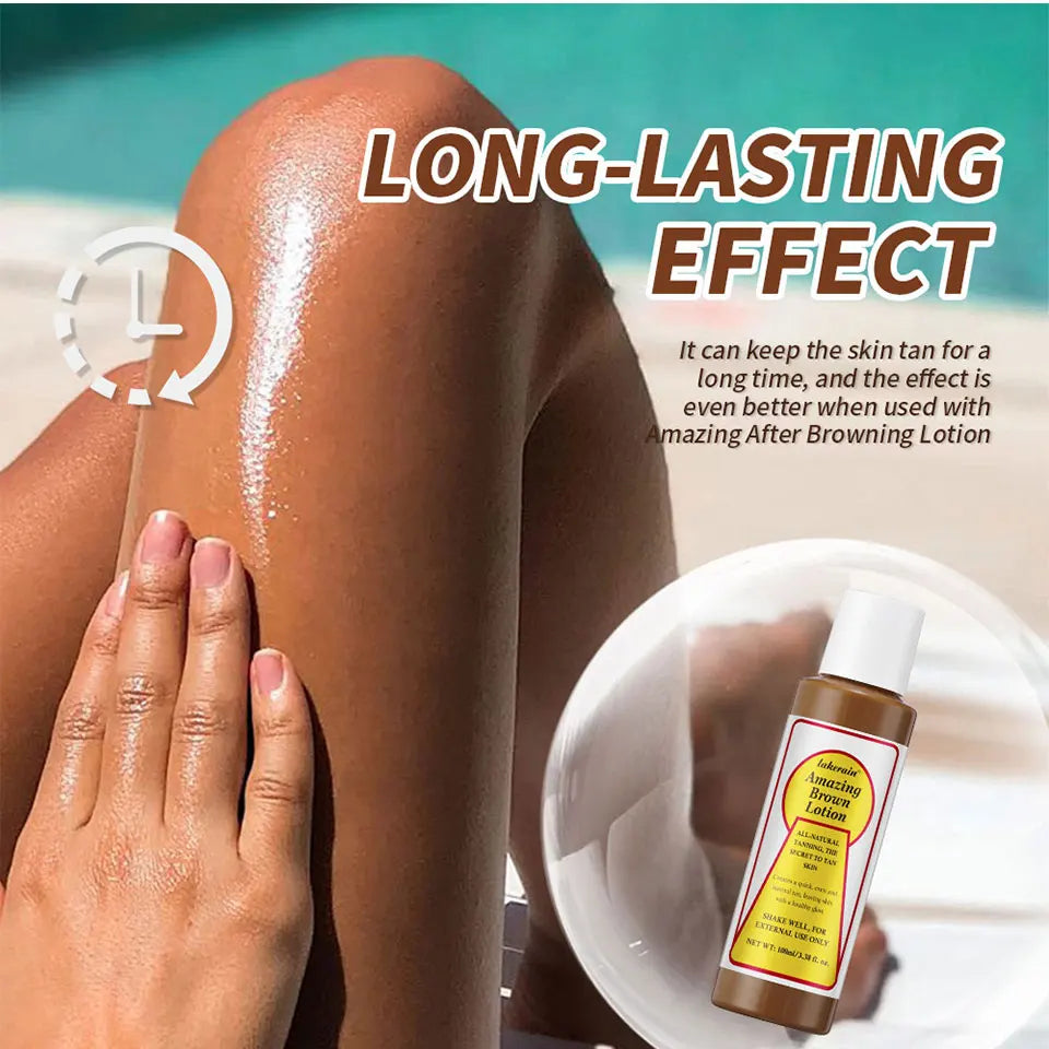 Tanning Body Lotion Long Lasting Waterproof Sweat-proof Tanning Booster Lotion Non-greasy Natural Self Tanner Lotion Makeup