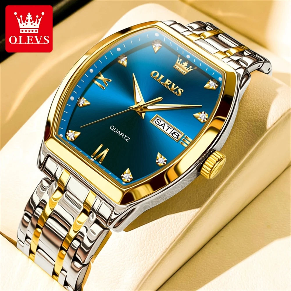 Luxury 🔥🔥 OLEVS 5528 Mens Watch Original Brand Business Quartz Watch Waterproof Luminous Watch For Man