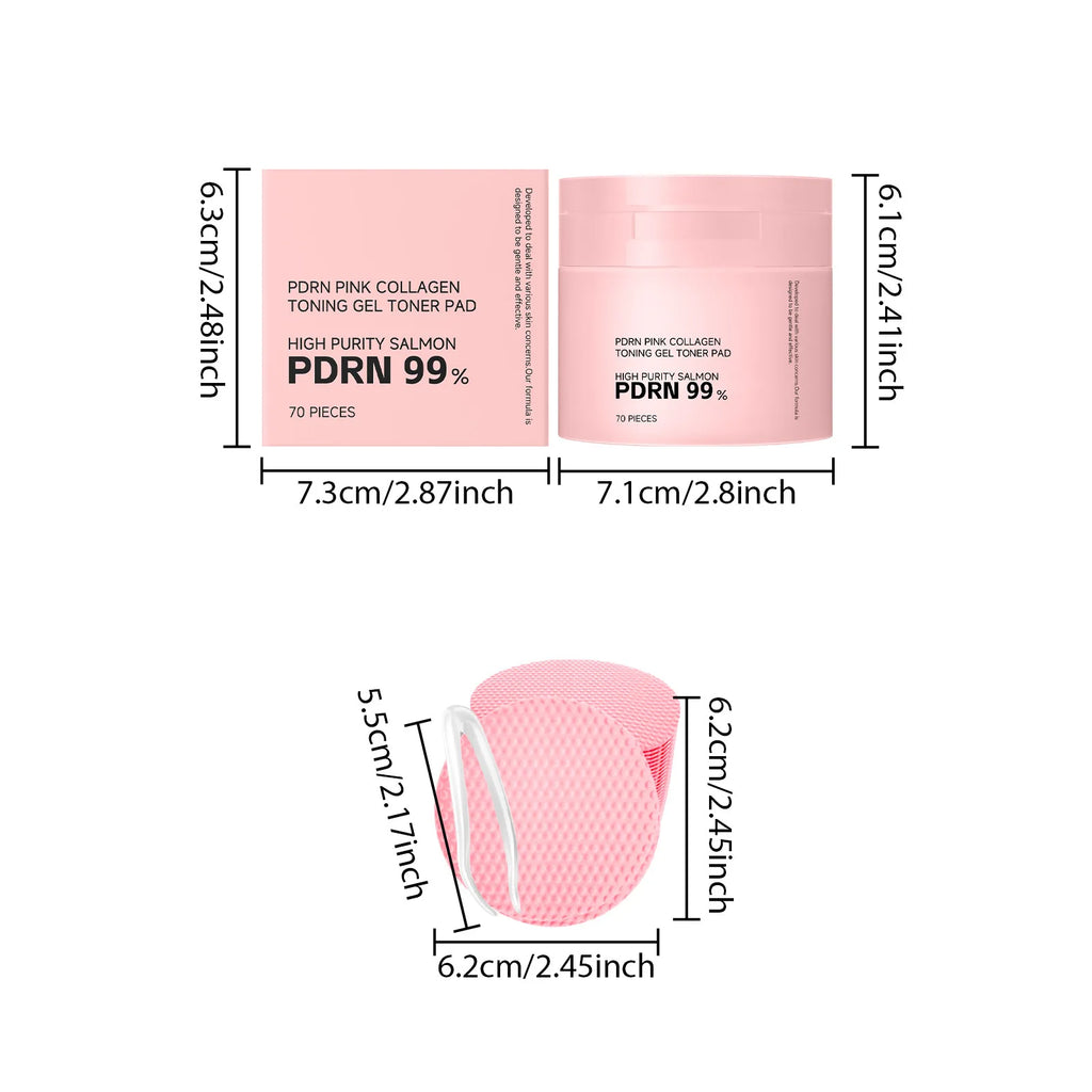PDRN Collagen Toner Pads Repair Skin Barrier Calm Redness Hydrate Skin Reduce Skin Fine Lines Brighten Dullness Facial Toner Pad