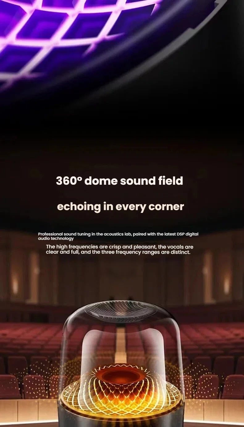 Bluetooth 5.3 HiFi Stereo Speaker Wireless Soundbar Subwoofer with Breathing Light Portable Home Theater Audio
