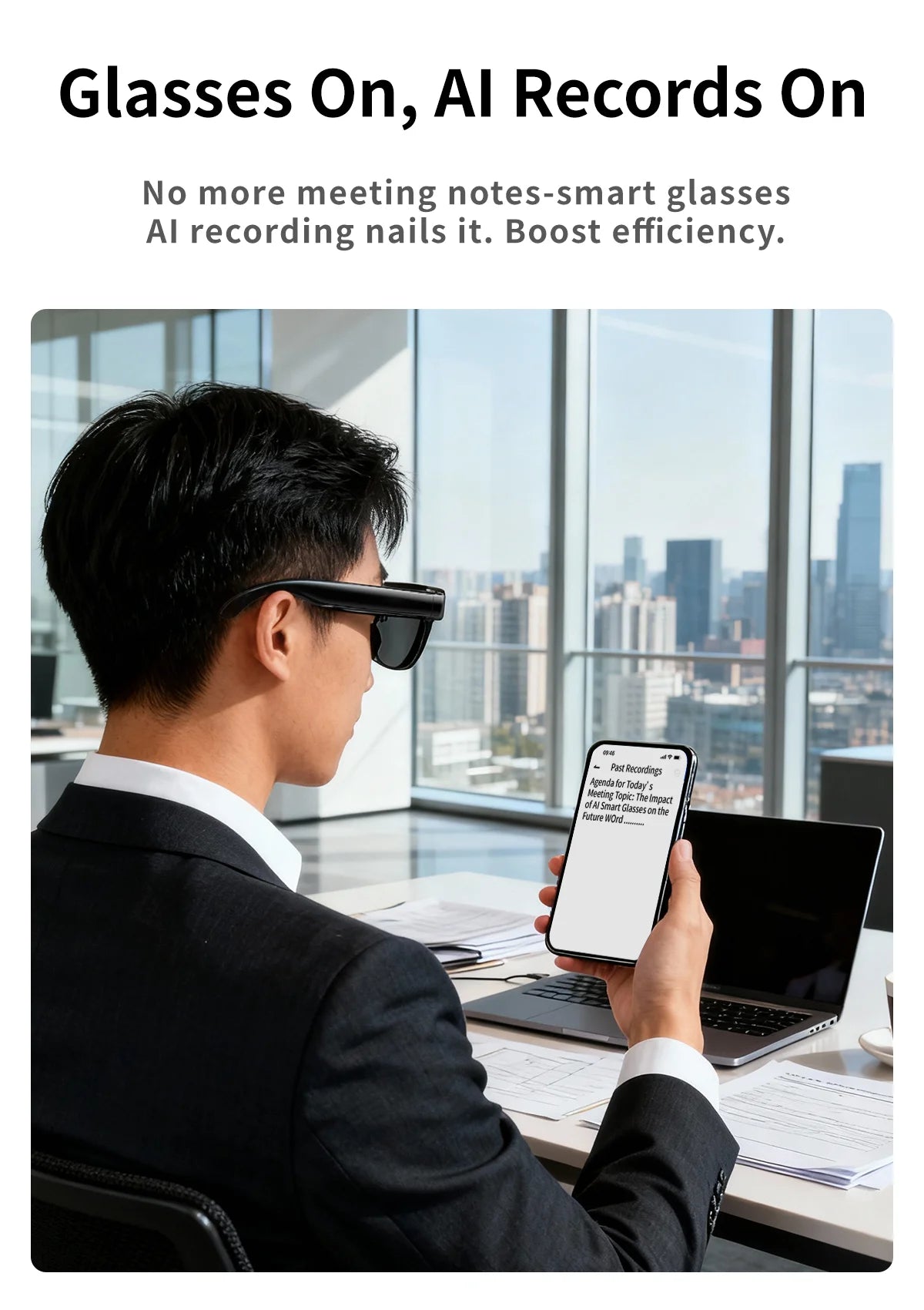 2026 AI Smart Glasses Translation Glasses 800W Pixel Camera Photo Video Recording WIFI Bluetooth 5.4 Waterproof Smart Sunglasses