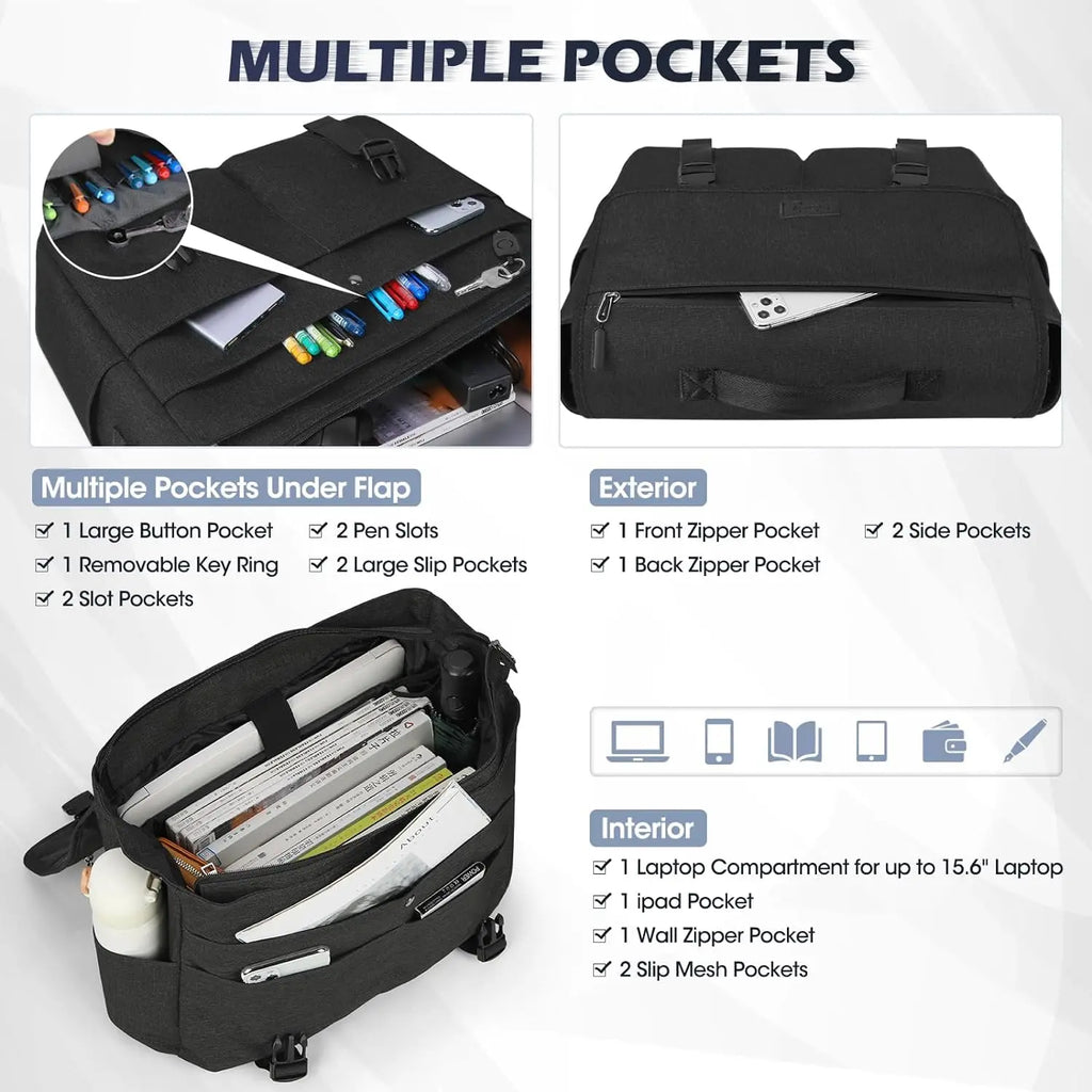 Laptop Briefcases for Men 15.6 Inch Laptop Bag Water resistant Computer Bag Lightweight Shoulder Satchel Bags