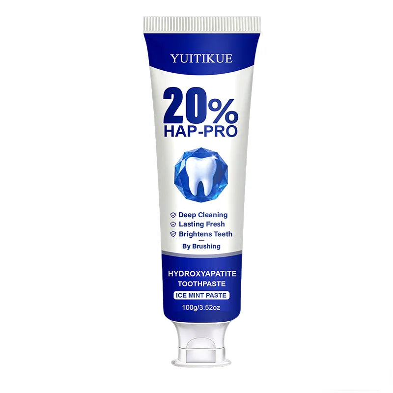 YUITIKUE 100g 20% HAP-PRO Hydroxyapatite Toothpaste, Ice Mint, Deep Cleaning, Brightening & Long-Lasting Fresh Breath Daily Care