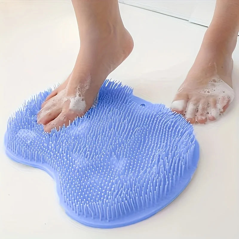 Anti-slip Shower Foot Scrubber Massager Cleaner Exfoliating Foot Massage Mat for Shower Bathroom