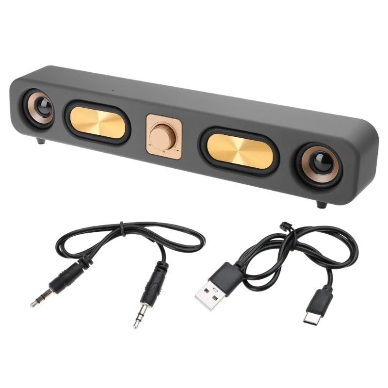 Bluetooth-compatible Speakers Wireless Sound Bar Speakers for Desktop Speakers Corded USB Connection for Monitors