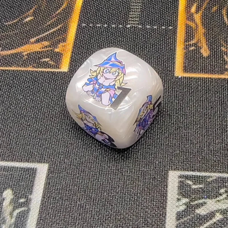 Yu-Gi-Oh! Dark Magician Girl Series 16mm 6-Sided Resin Dice Damage Tracker Fan-Made DIY YGO Tabletop Game Dice Token Toy Gift