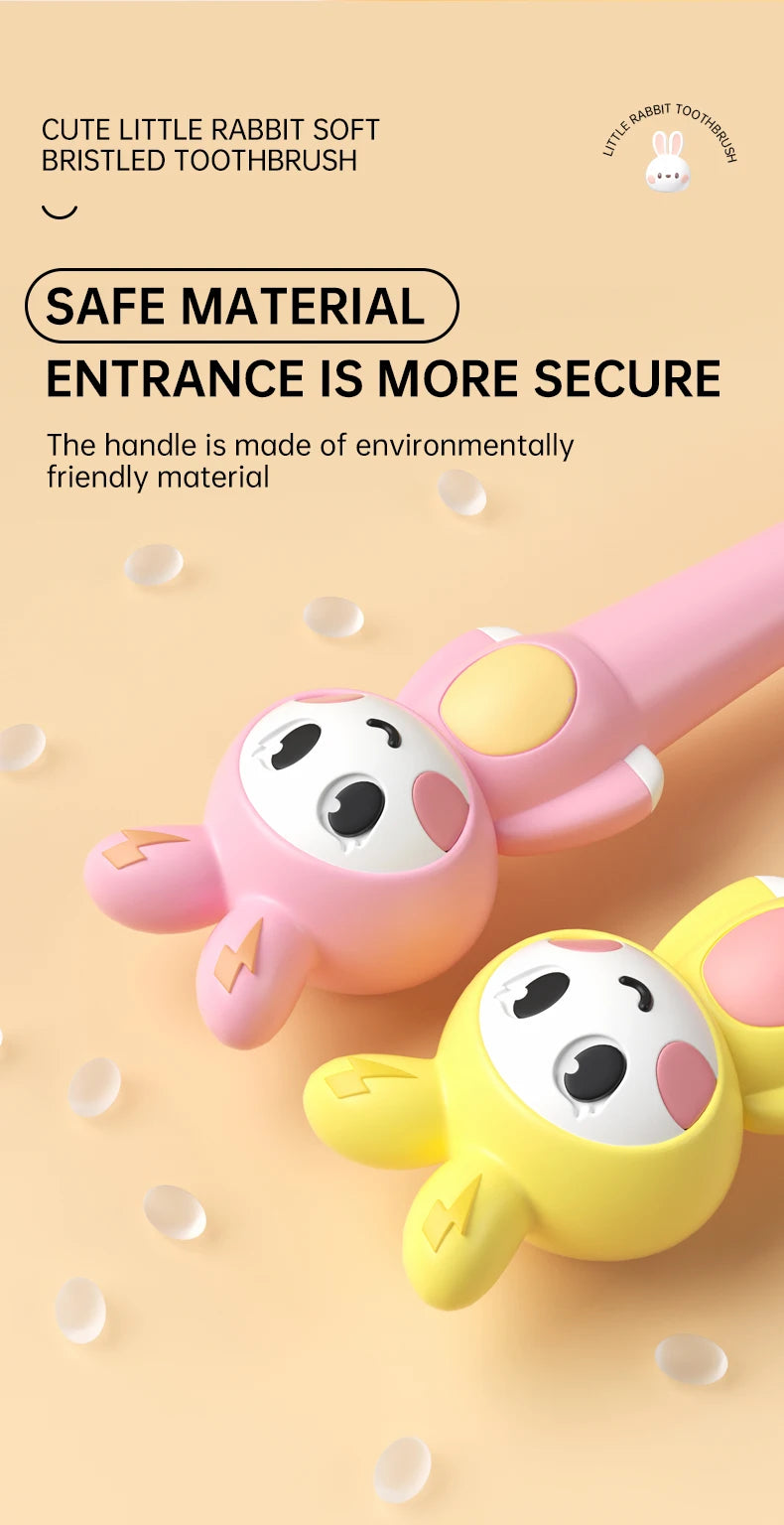 Kid's cartoon rabbit soft  toothbrush gently cleans