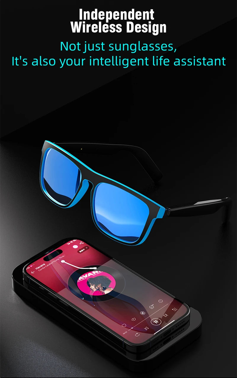 Lenovo AI Intelligent Sunglasses For Men And Women Polarized Anti Uv Sunglasses Air Conduction AI Intelligent Glasses