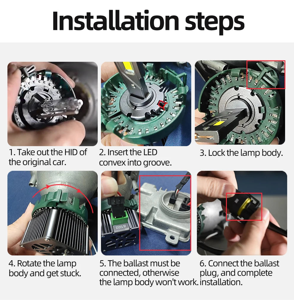 Powerful D1S D3S Led Headlight Bulbs D4S D5S D2S 12V 24V Canbus No Error Led Lights D4R D2R Car Lamp Auto Lights 6000K
