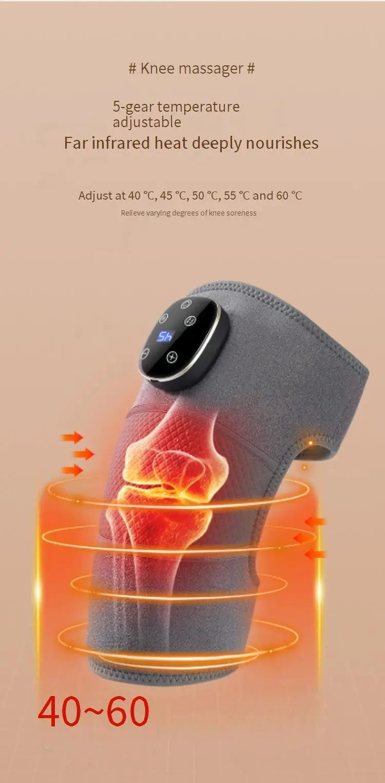 2026/Best sales Wireless Knee Massager Hot Compress for Effective Physiotherapy and Pain Relief