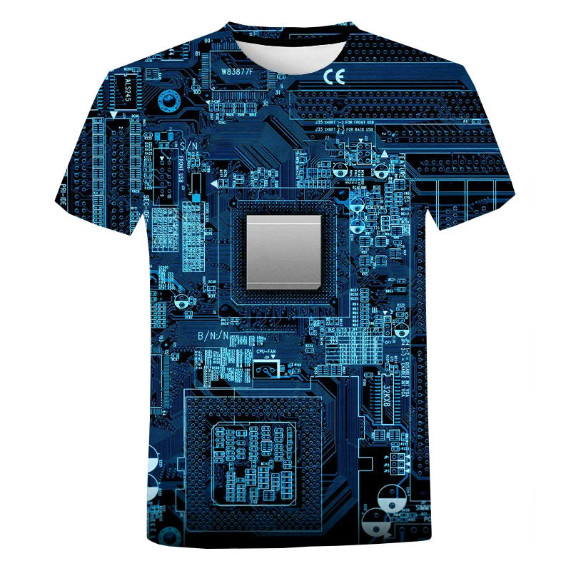 New Circuit Board Graphic T-Shirts Electronic Chip