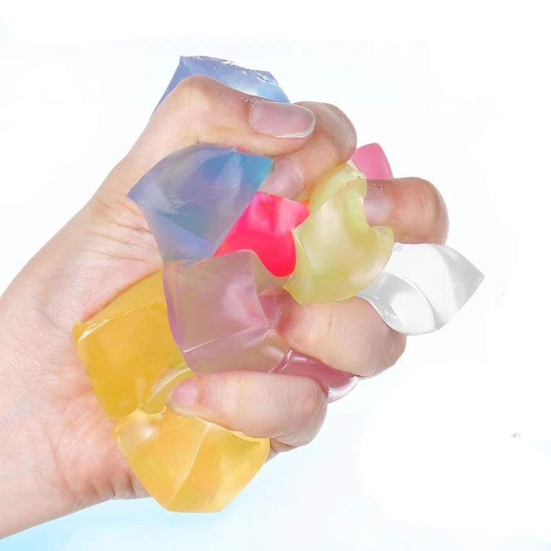 Squishy Fidget Toys Ice Cubes Soft Square Squeeze Sensory Stress Ball Anxiety Relief Party Favors Birthday Gifts Kids Boys Girls