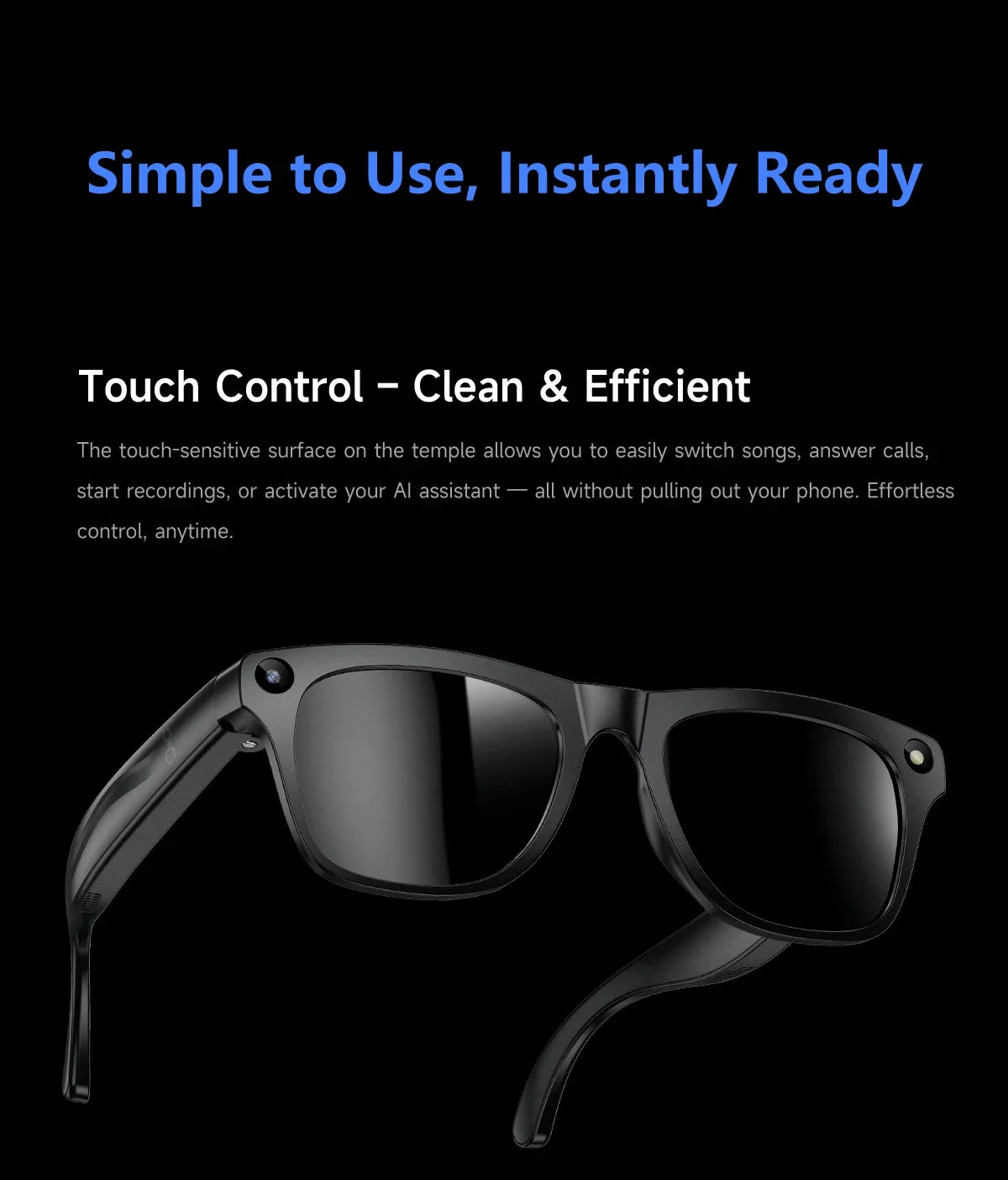 2026 New AI Smart Glasses Anti-Shake Photography AI Interaction Calling Listening to Music Translation Fashionable Smart Glasses