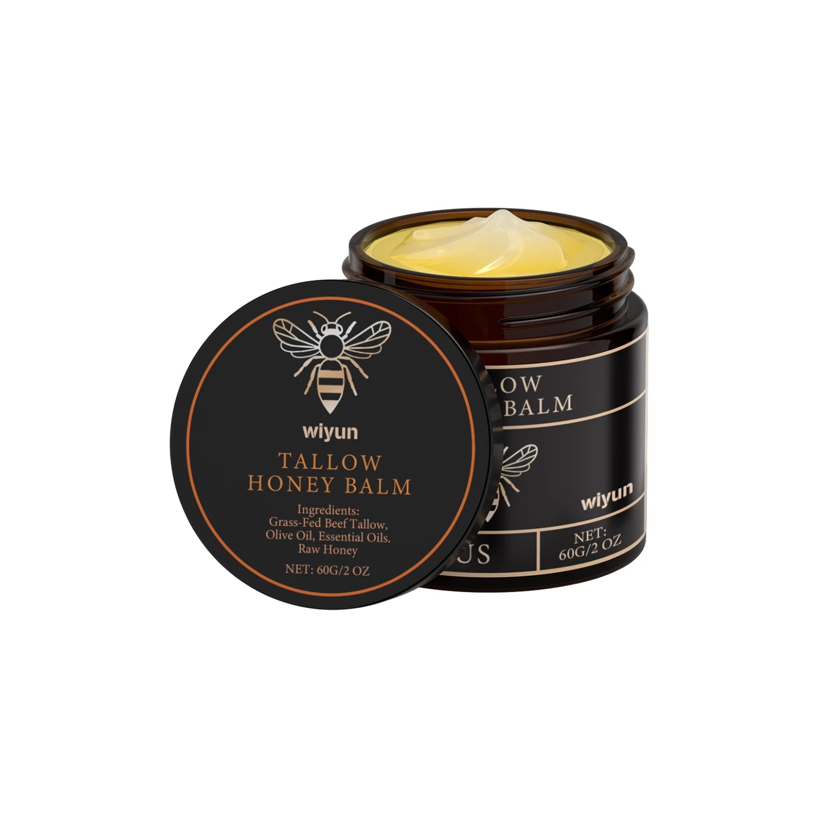 Tallow Honey Balm Moisturizing Cream for Face Body Grass Fed Beef Tallow Balm Natural Deep Moisturizer Soft Soothing Skin