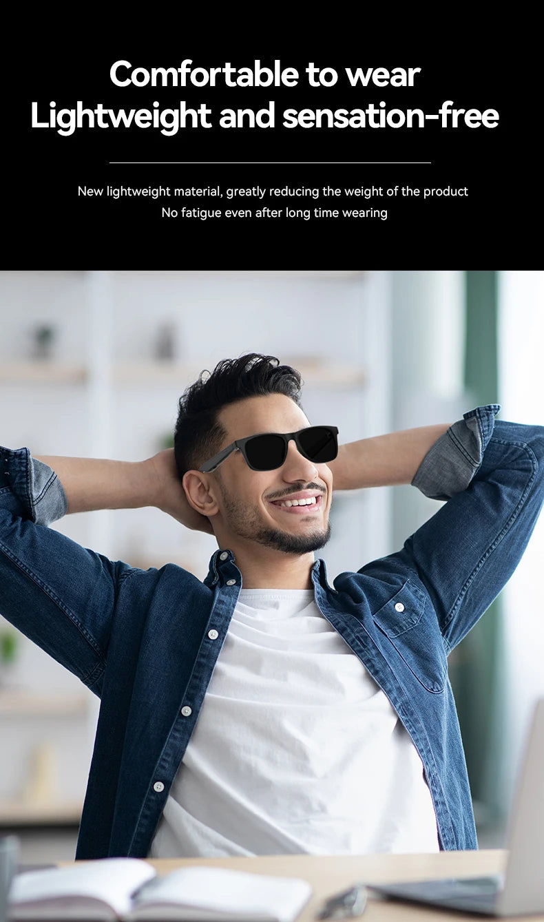 AI Smart Glasses 8K Remote Control Touch Photo Camera Recording Translator Voice Assistant Music Wireless Bluetooth Sunglasses