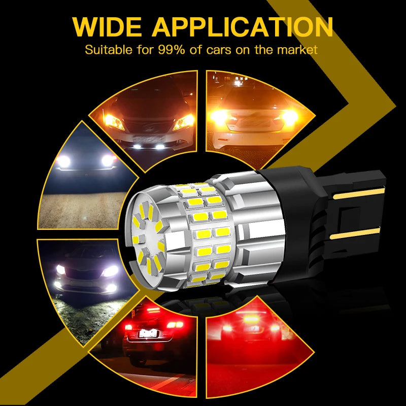 2pcs For JEEP Compass 2011 2012 2013 2014 2015 2016 2017-2019 LED Reverse Light Blub Backup Lamp W21W 7440 T20 Canbus No Error