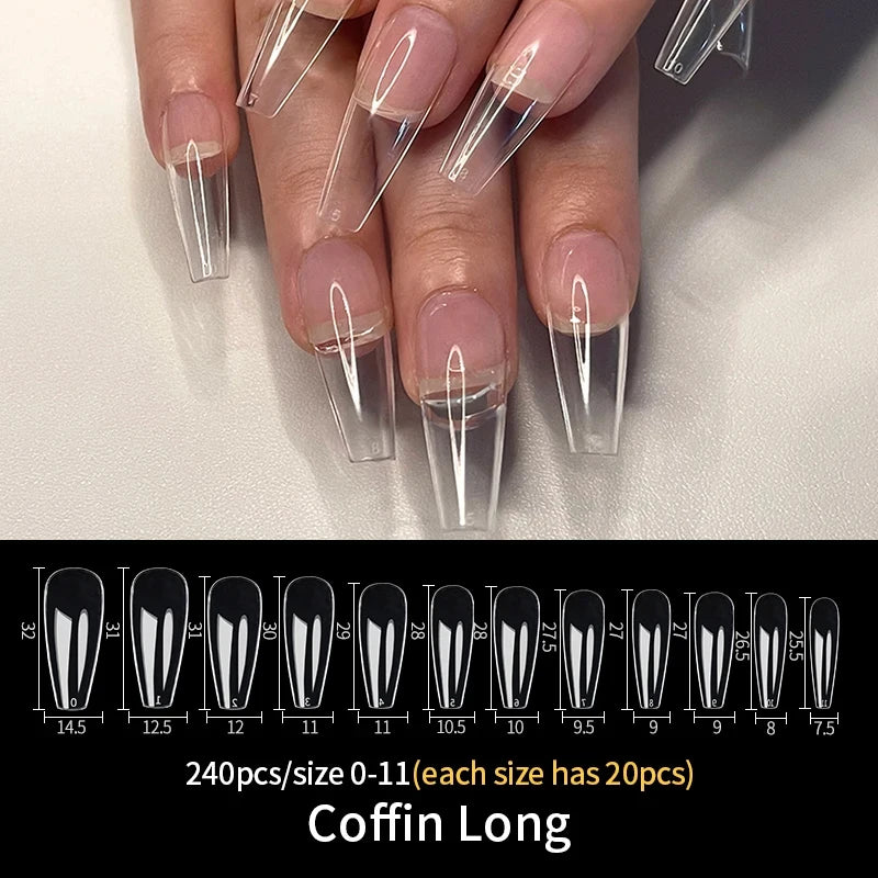 Nail Press on Tips  Short Artificial American Capsules Long Soft Gel Almond
