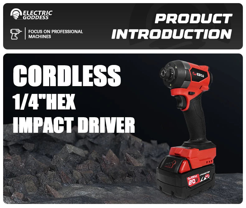 Electric Goddess Impact Driver 160NM Electric Driver For 20V Milwaukee Lithium Battery Brushless screwdrivers Power Tool ﻿