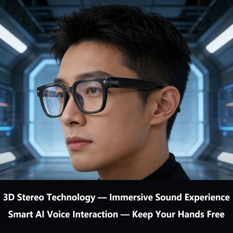AI Smart Glasses Translation Glasses 8MP HD Camera 4K Shooting Image Bluetooth Call Recording Music Photo Recognition Sunglasses
