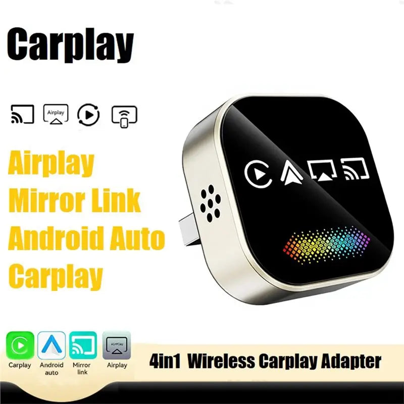 Wireless Carplay 4In1 AI Smart Box Airplay/Mirror Link/Android Auto/Carplay Adapter Car Intelligent System A