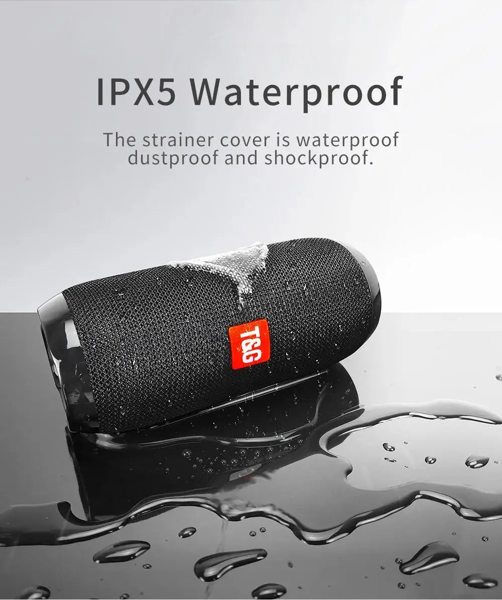 Portable Bluetooth Speaker, Wireless TWS Pairing IPX5Waterproof 1200mAh Battery TF FM Radio with Stereo Bass for Outdoor Use